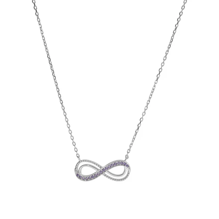 Collier infini serti d’oxydes violets – Argent 925 rhodié | Azuline