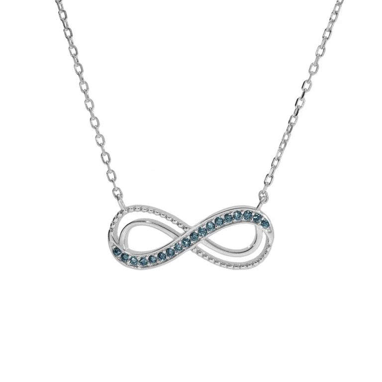 Collier infini serti d’oxydes bleu clair – Argent 925 rhodié | Azuline