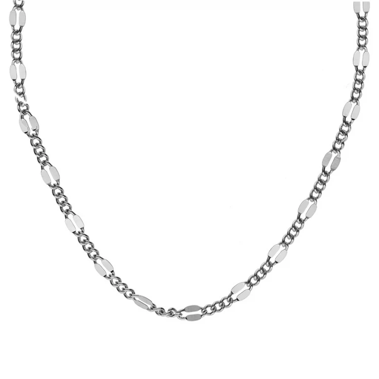 Collier maille fantaisie style gourmette – Argent 925 rhodié | Azuline
