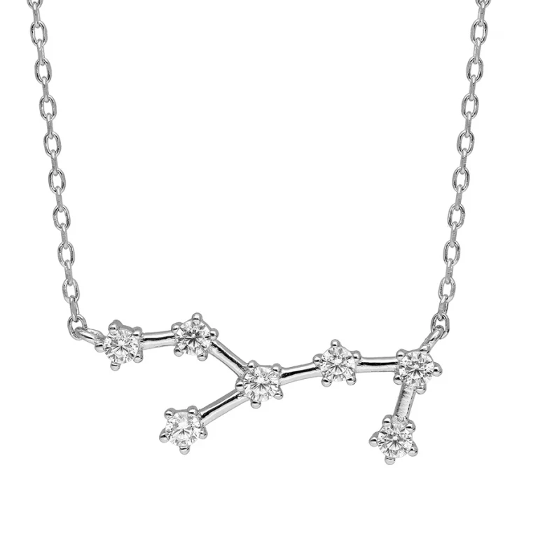 Collier constellation de la Vierge sertie d’oxydes blancs – Argent 925 rhodié | Azuline
