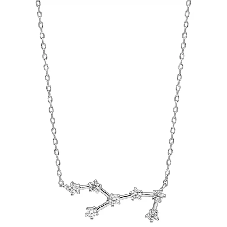 Collier constellation de la Vierge sertie d’oxydes blancs – Argent 925 rhodié | Azuline