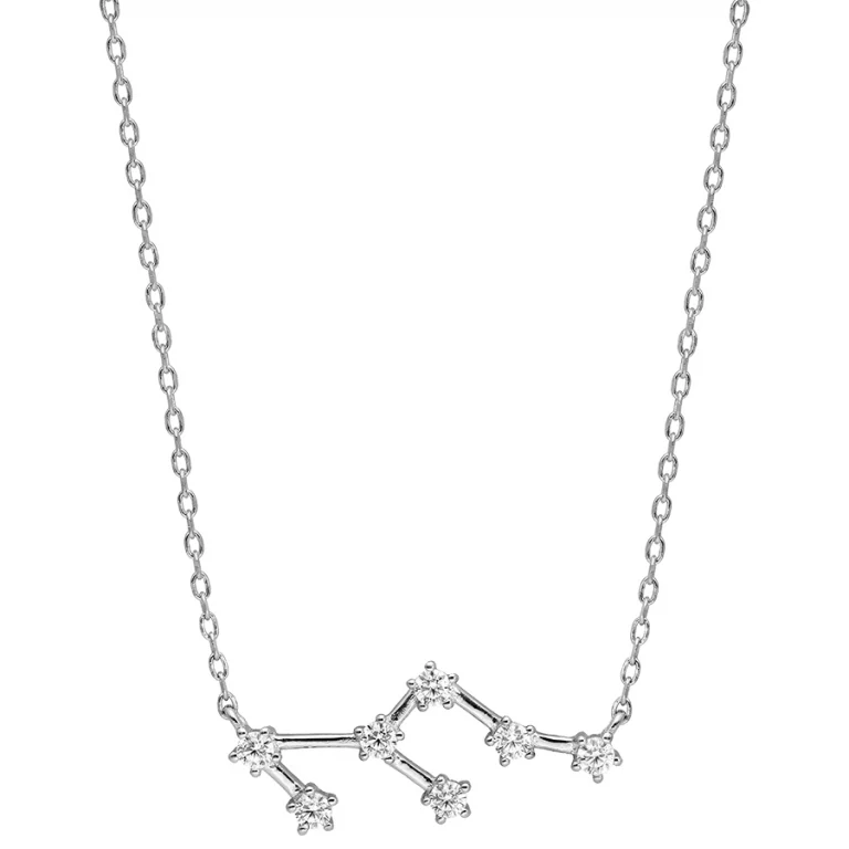 Collier constellation du Lion sertie d’oxydes blancs – Argent 925 rhodié | Azuline