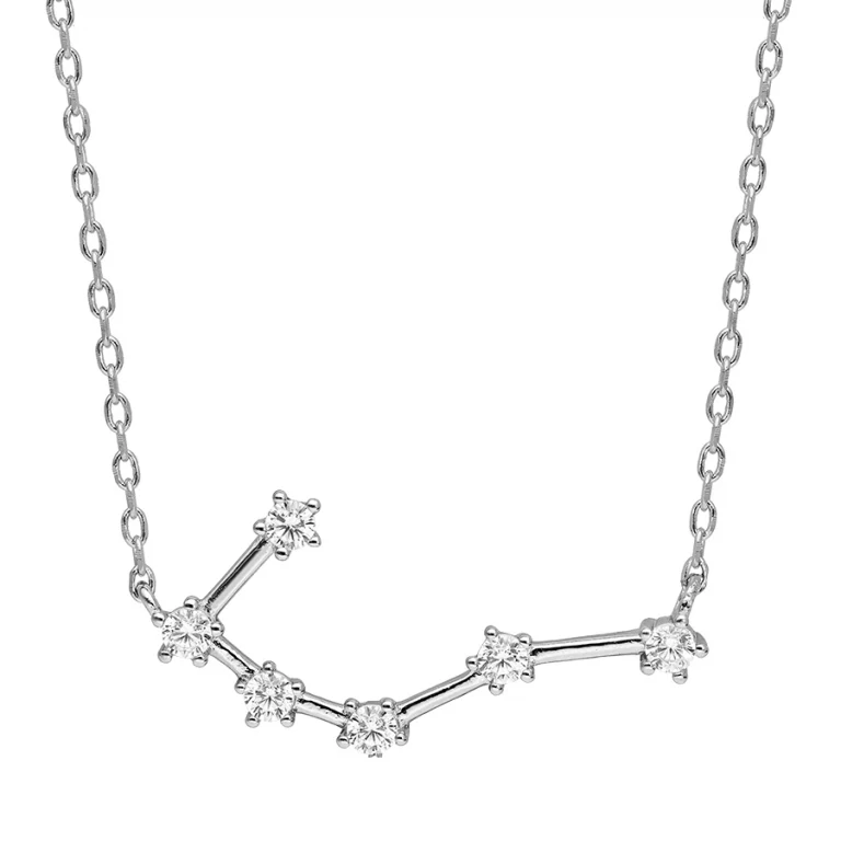 Collier constellation du Cancer sertie d’oxydes blancs – Argent 925 rhodié | Azuline