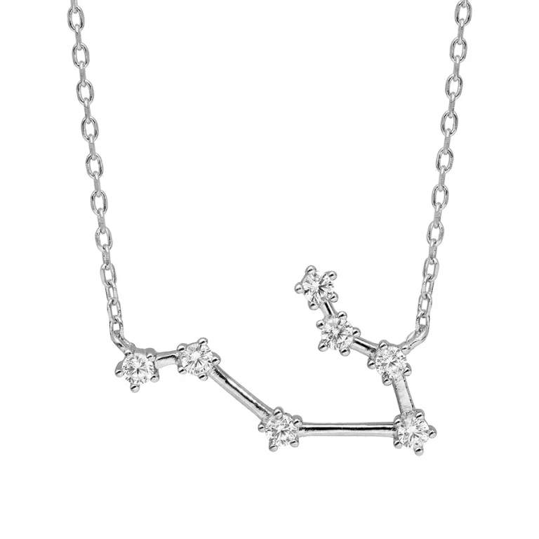 Collier constellation des Gémeaux sertie d’oxydes blancs – Argent 925 rhodié | Azuline