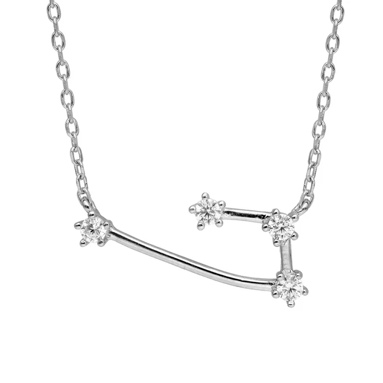 Collier constellation du Bélier sertie d’oxydes blancs – Argent 925 rhodié | Azuline