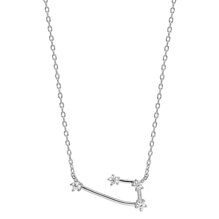 Collier constellation du Bélier sertie d’oxydes blancs – Argent 925 rhodié | Azuline