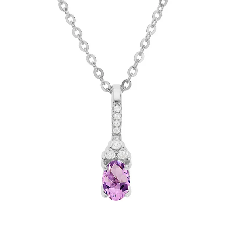 Collier amethyste – Argent 925 rhodié | Azuline