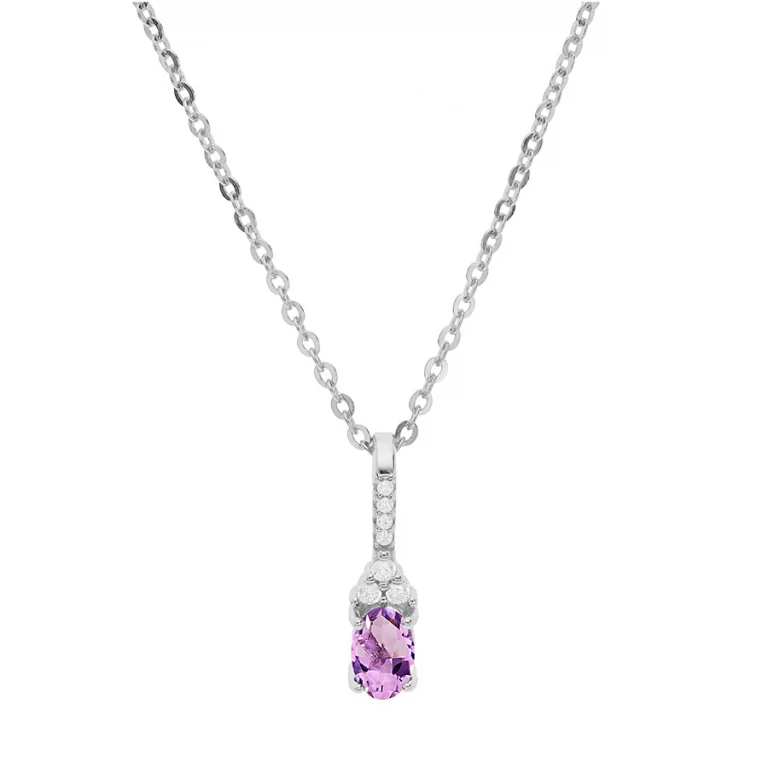 Collier amethyste – Argent 925 rhodié | Azuline