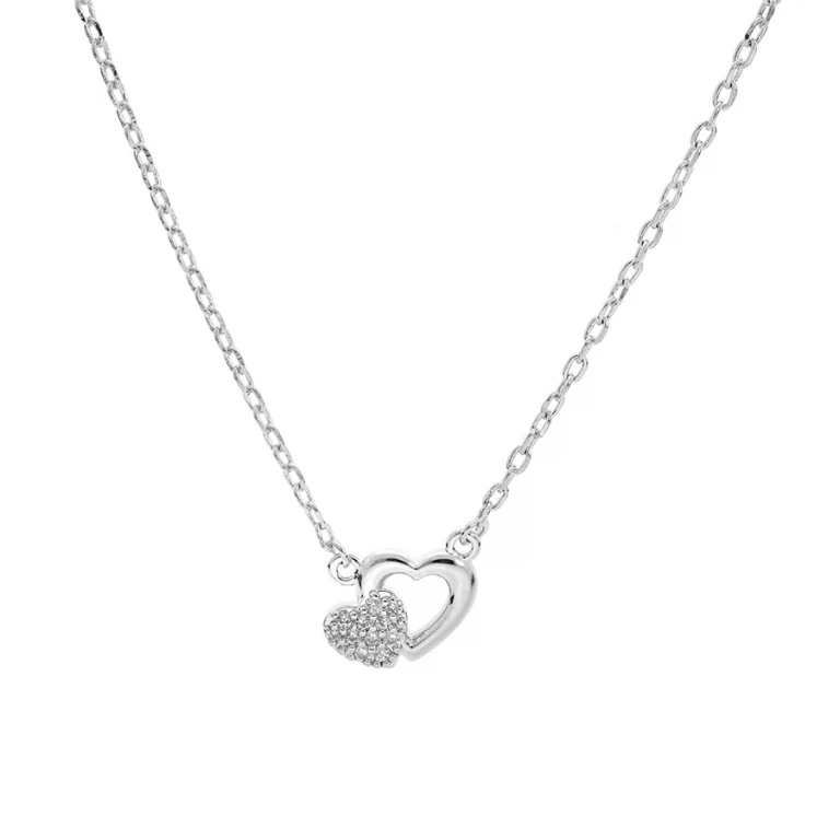 Collier cœurs serti d’oxydes – Argent 925 rhodié | Azuline