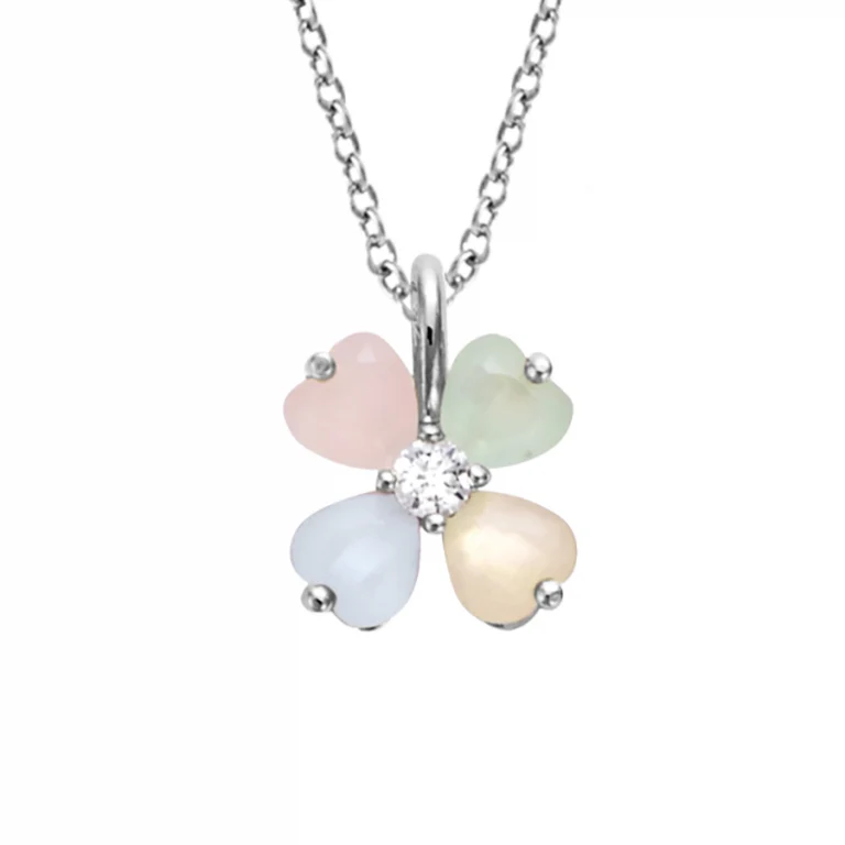 Collier fleur en verre – Argent 925 rhodié | Azuline