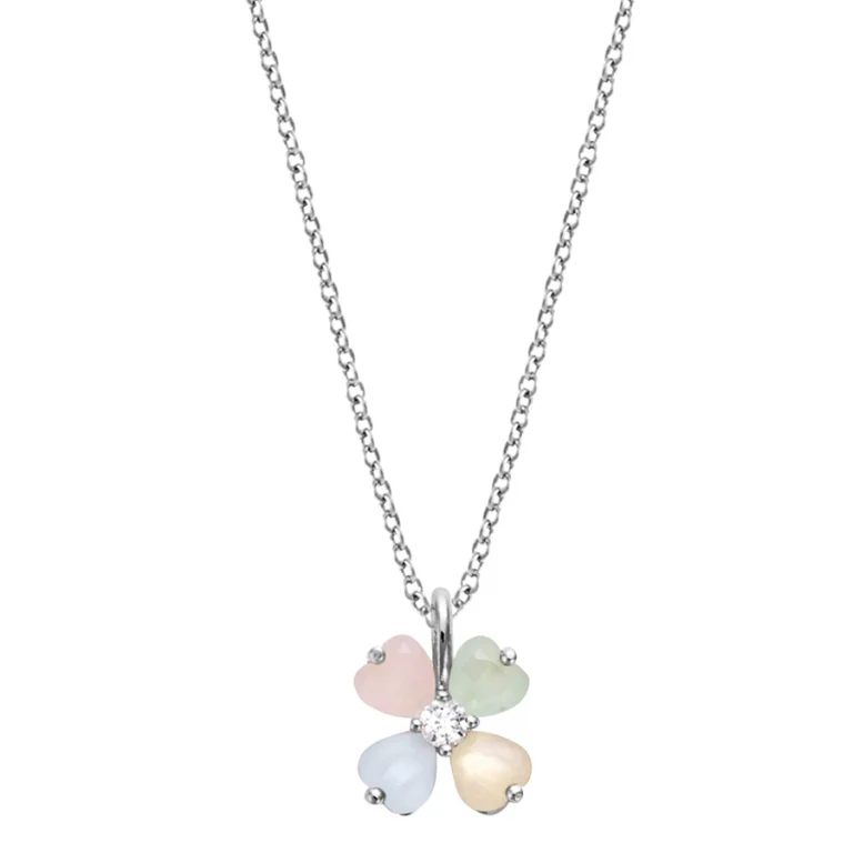 Collier fleur en verre – Argent 925 rhodié | Azuline