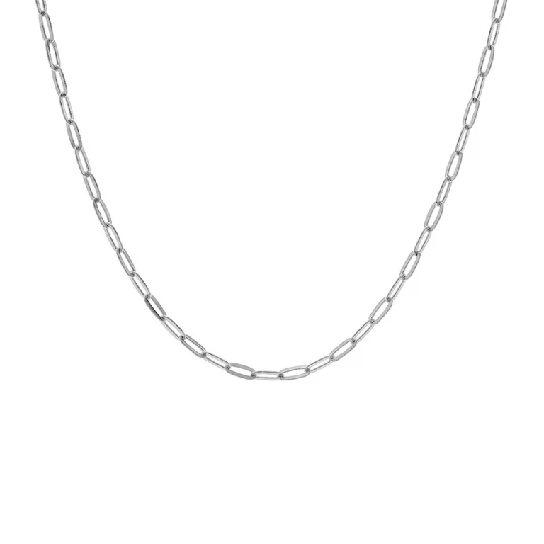 Collier maille rectangulaire épaisse – Argent 925 rhodié | Azuline