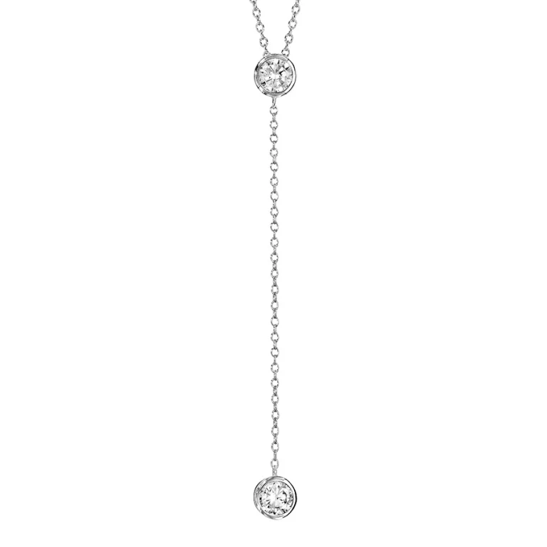 Collier rond serti d’oxydes blancs clos – Argent 925 rhodié | Azuline