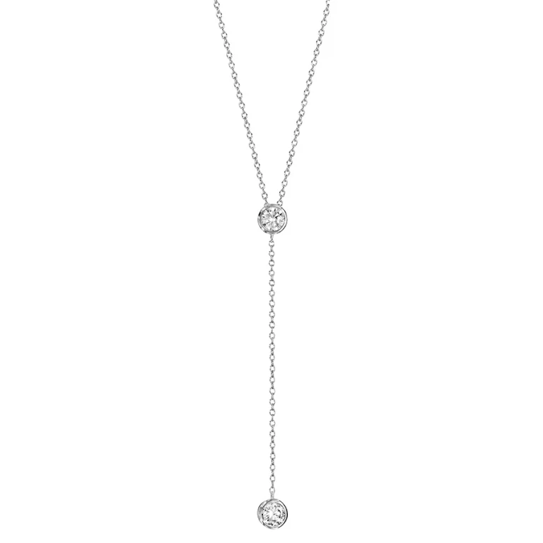 Collier rond serti d’oxydes blancs clos – Argent 925 rhodié | Azuline