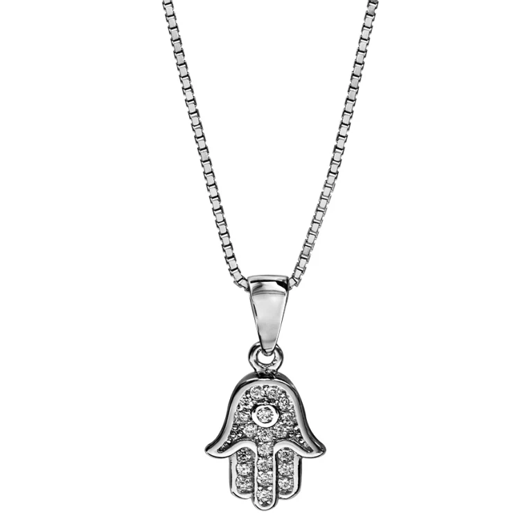 Collier main de Fatma – Argent 925 rhodié | Azuline