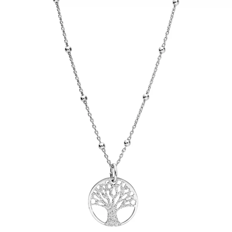 Collier arbre de vie granité – Argent 925 rhodié | Azuline