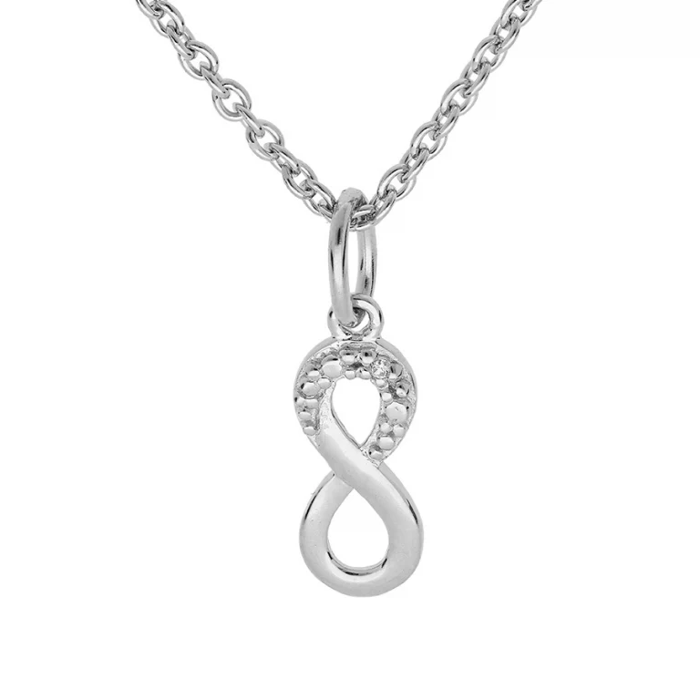 Collier infini texturé serti d’oxydes – Argent 925 rhodié | Azuline