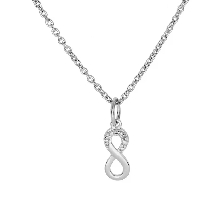 Collier infini texturé serti d’oxydes – Argent 925 rhodié | Azuline