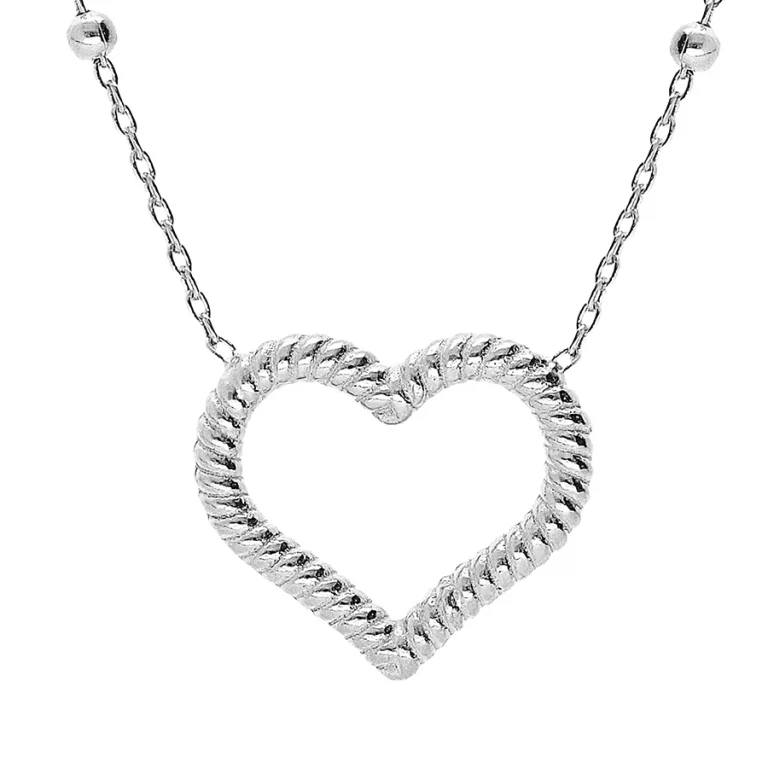 Collier cœur torsadé – Argent 925 rhodié | Azuline