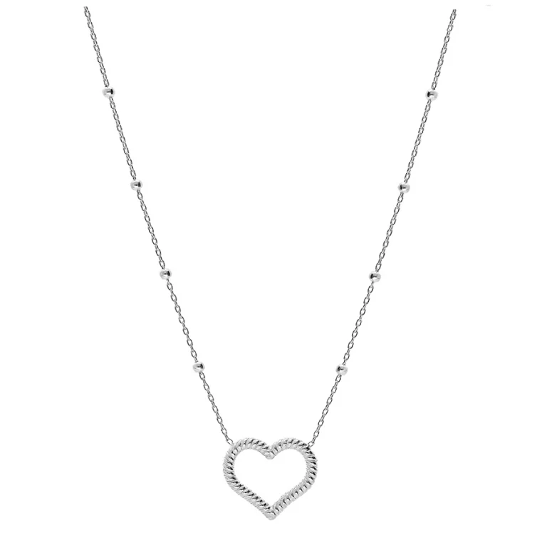 Collier cœur torsadé – Argent 925 rhodié | Azuline
