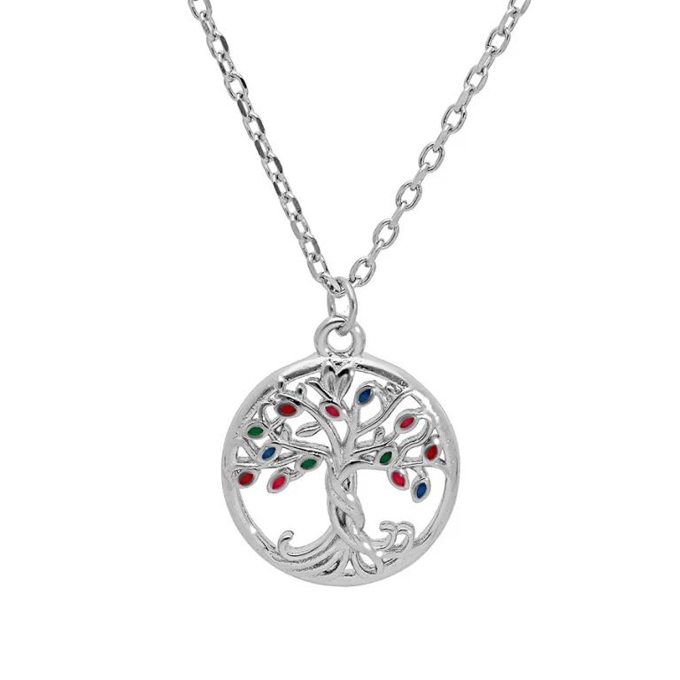 Collier arbre de vie en résine petit modèle – Argent 925 rhodié | Azuline