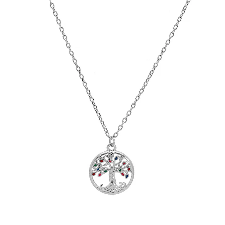 Collier arbre de vie en résine petit modèle – Argent 925 rhodié | Azuline