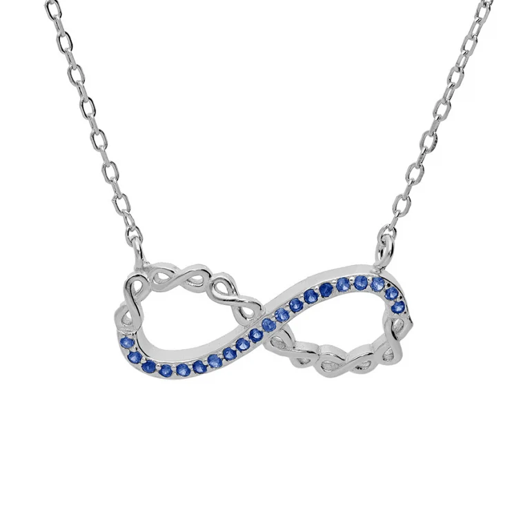 Collier infini serti d’oxydes bleus – Argent 925 rhodié | Azuline