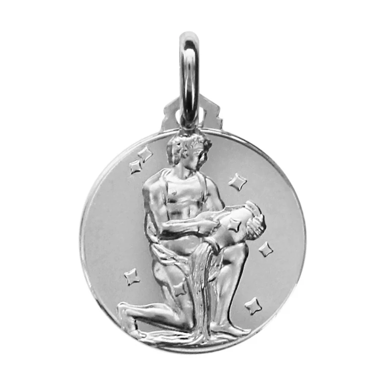 Collier médaille zodiaque Verseau – Argent 925 rhodié | Azuline