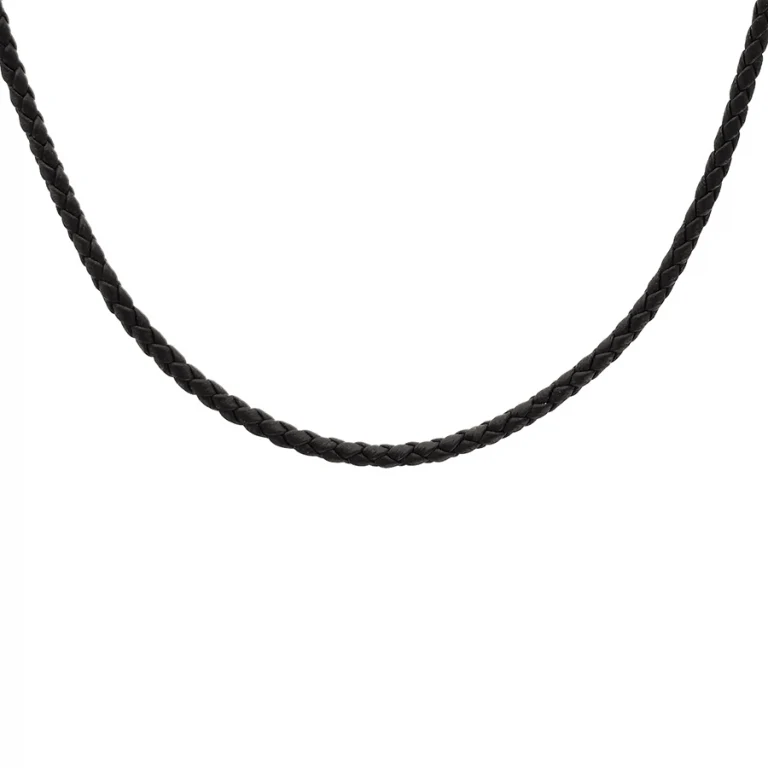 Sautoir cordon tressé 60 cm – Argent 925 rhodié | Azuline