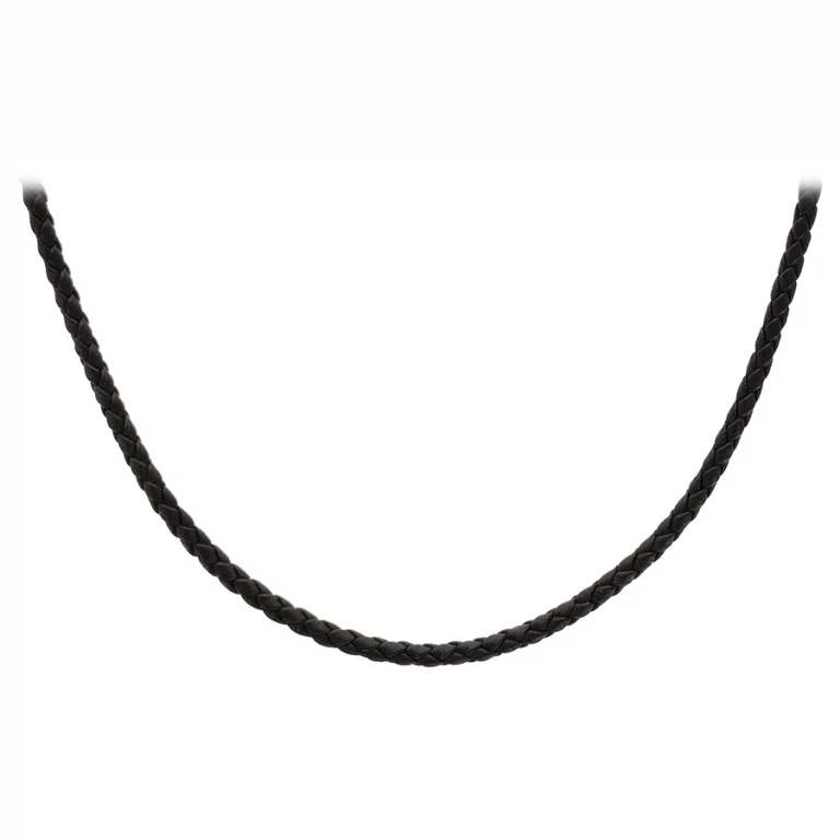 Sautoir cordon tressé 60 cm – Argent 925 rhodié | Azuline