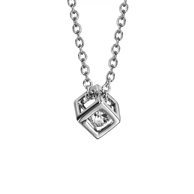 Collier cube – Argent 925 rhodié | Azuline