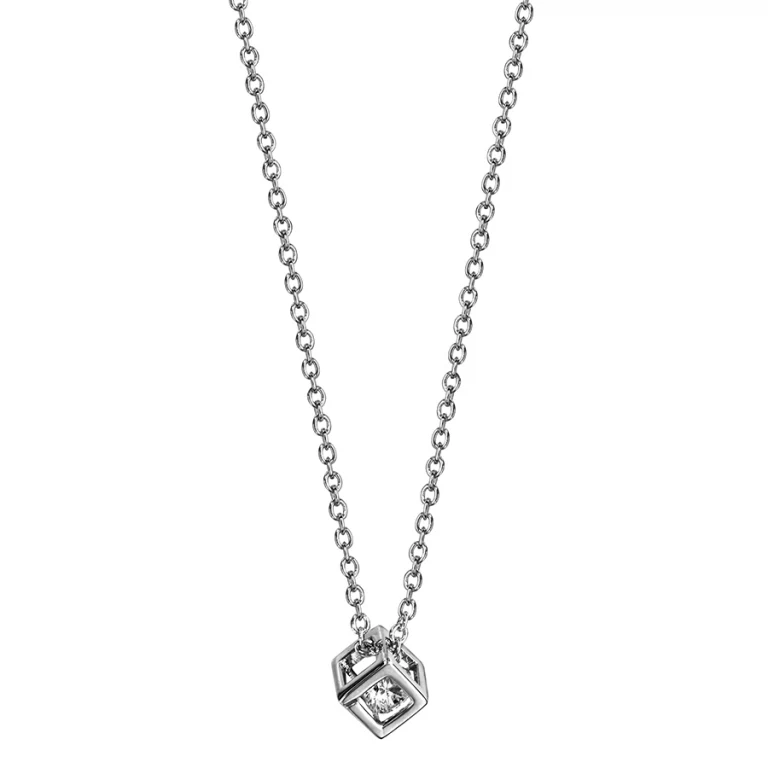 Collier cube – Argent 925 rhodié | Azuline