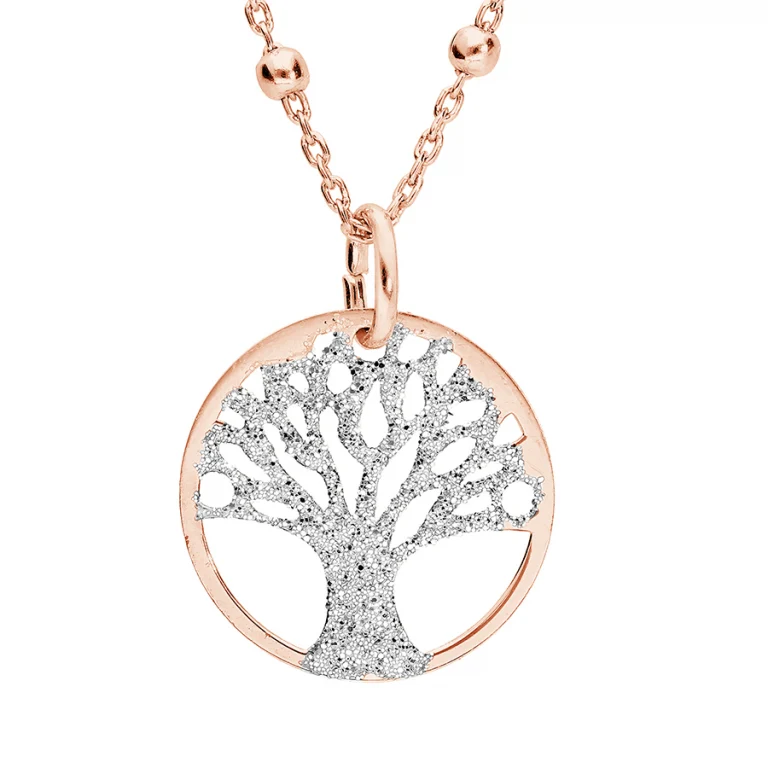Collier arbre de vie – Argent 925 doré rose | Azuline