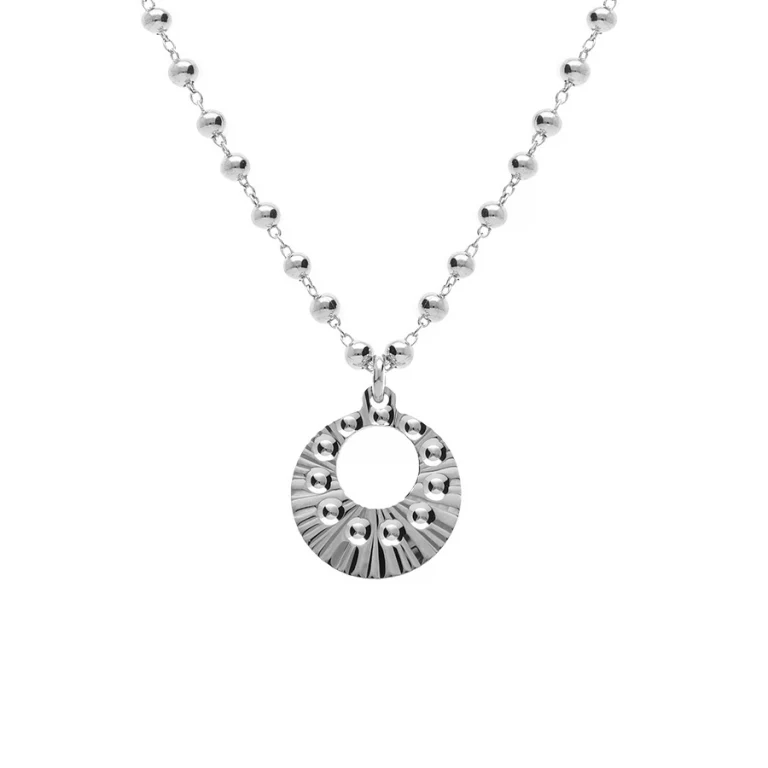 Collier cercle martelé – Argent 925 rhodié | Azuline