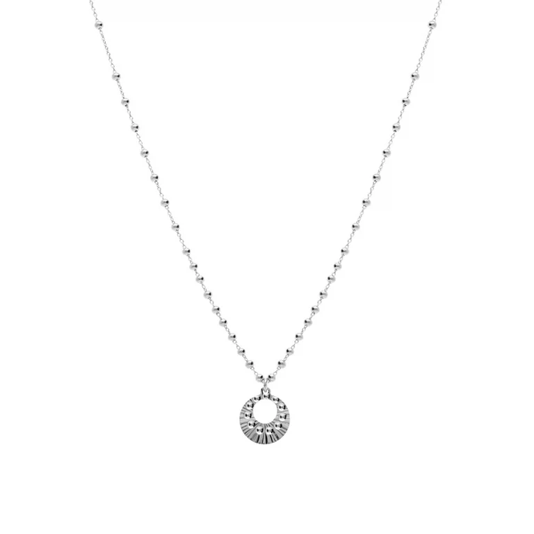 Collier cercle martelé – Argent 925 rhodié | Azuline