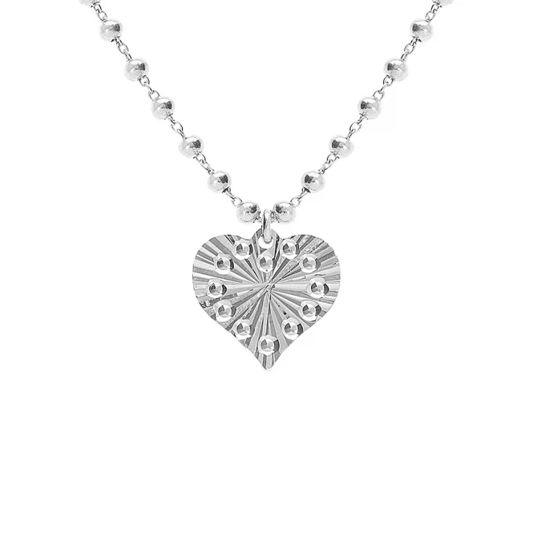 Collier cœur martelé texturé – Argent 925 rhodié | Azuline