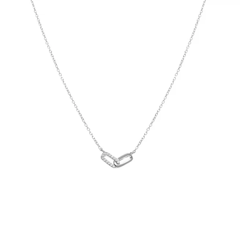 Collier rectangles entrelacés – Argent 925 rhodié | Azuline