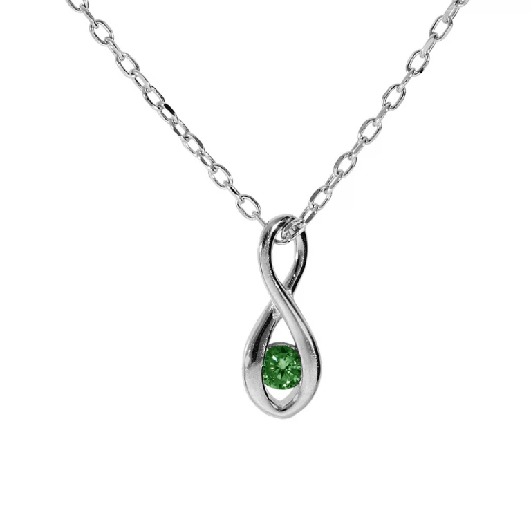 Collier infini à oxyde vert foncé – Argent 925 rhodié | Azuline