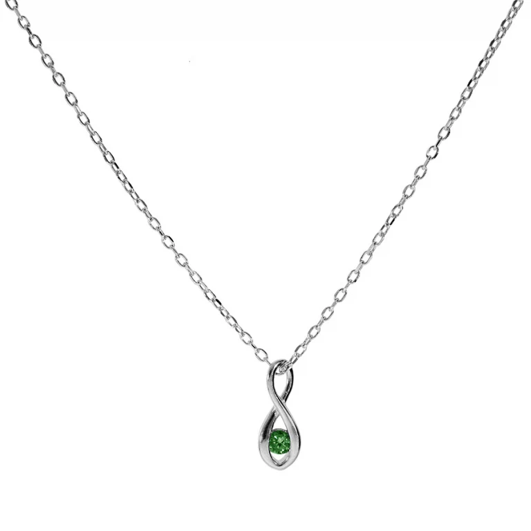 Collier infini à oxyde vert foncé – Argent 925 rhodié | Azuline