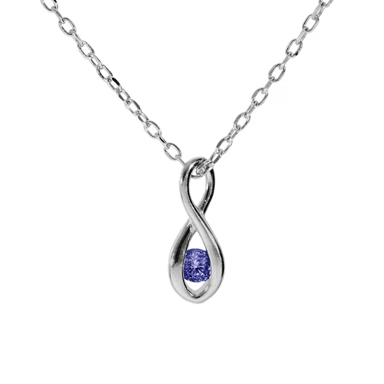 Collier infini à oxyde bleu foncé – Argent 925 rhodié | Azuline
