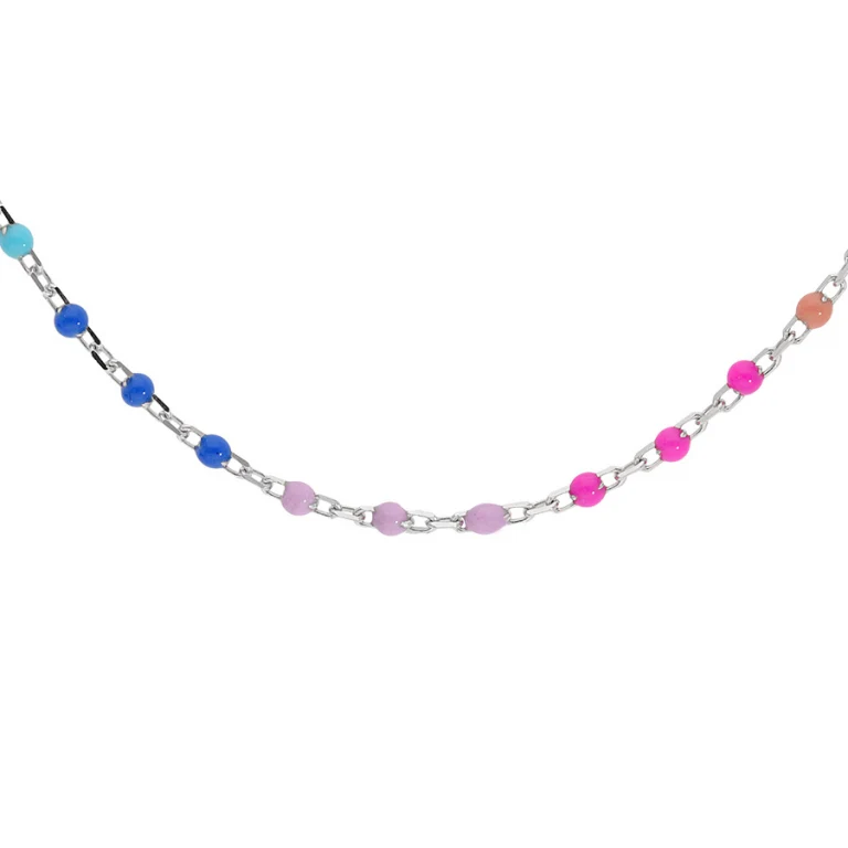 Collier multicolore à perles – Argent 925 rhodié | Azuline