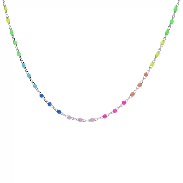 Collier multicolore à perles – Argent 925 rhodié | Azuline