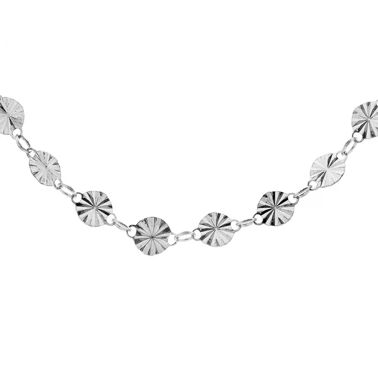 Collier pastilles diamantées texturé petit modèle – Argent 925 rhodié | Azuline