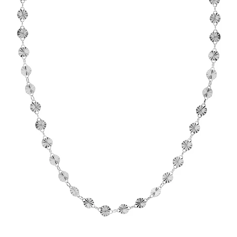 Collier pastilles diamantées texturé petit modèle – Argent 925 rhodié | Azuline