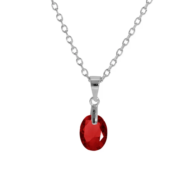 Collier goutte à oxyde grenat facetté – Argent 925 rhodié | Azuline