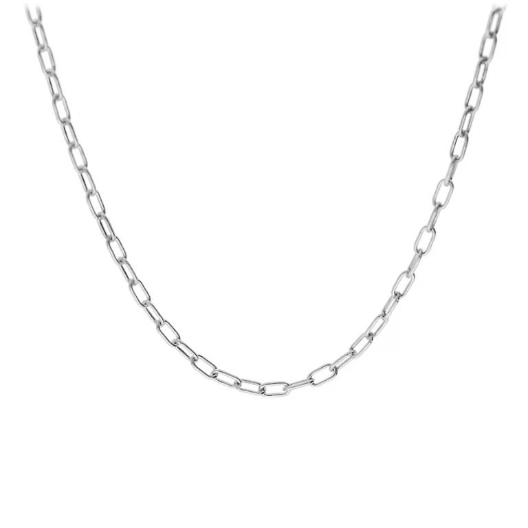 Collier maille rectangulaire petit modèle – Argent 925 rhodié | Azuline