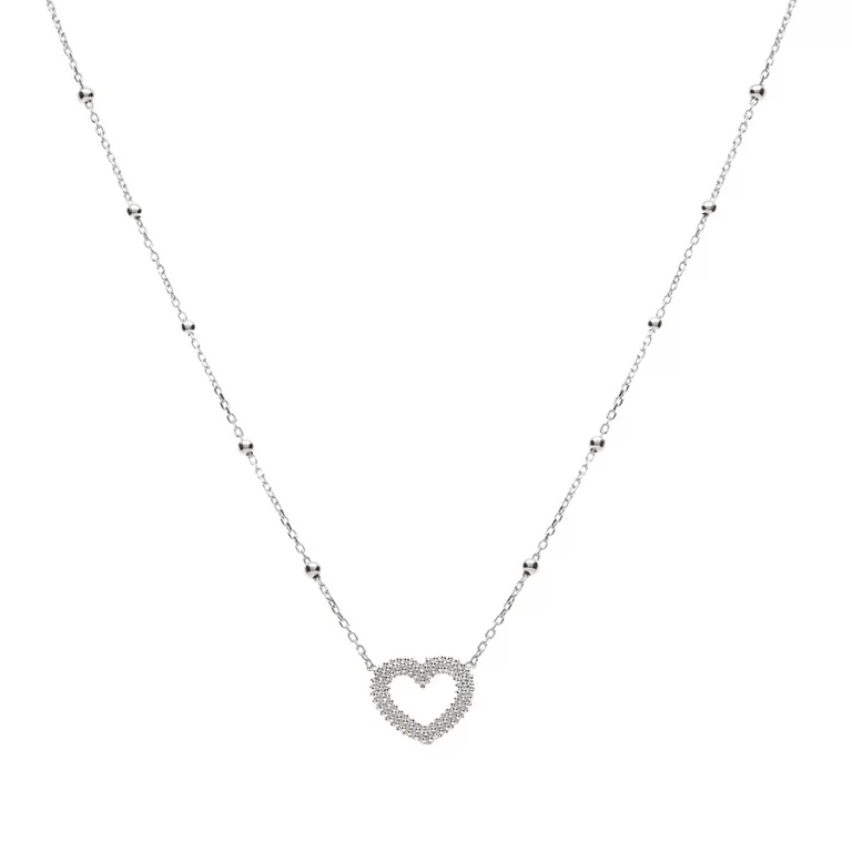Collier cœur texturé petit modèle – Argent 925 rhodié | Azuline