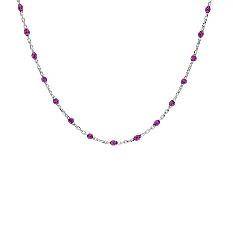 Collier olives en résine violet transparent – Argent 925 rhodié | Azuline