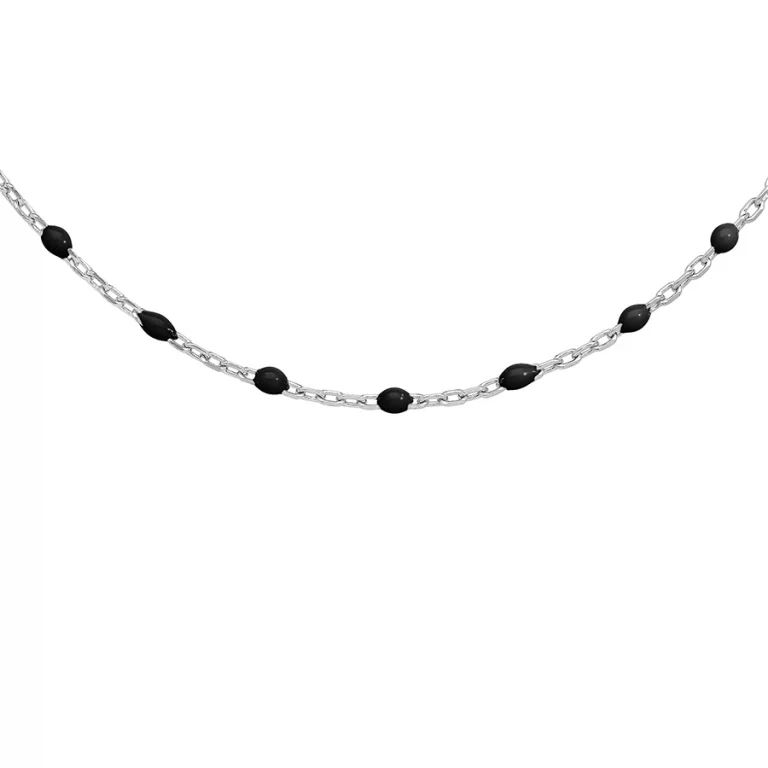 Collier olives coloris noir – Argent 925 rhodié | Azuline