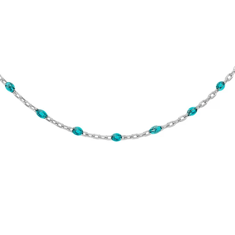 Collier olives coloris bleu ciel – Argent 925 rhodié | Azuline